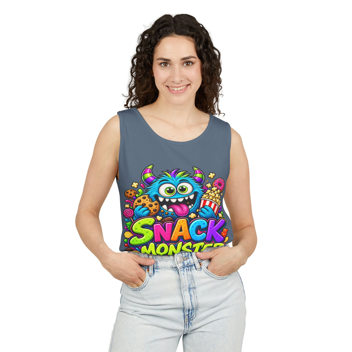 Snack Monster Tank Top | Cute Colorful Monster Snacks Graphic