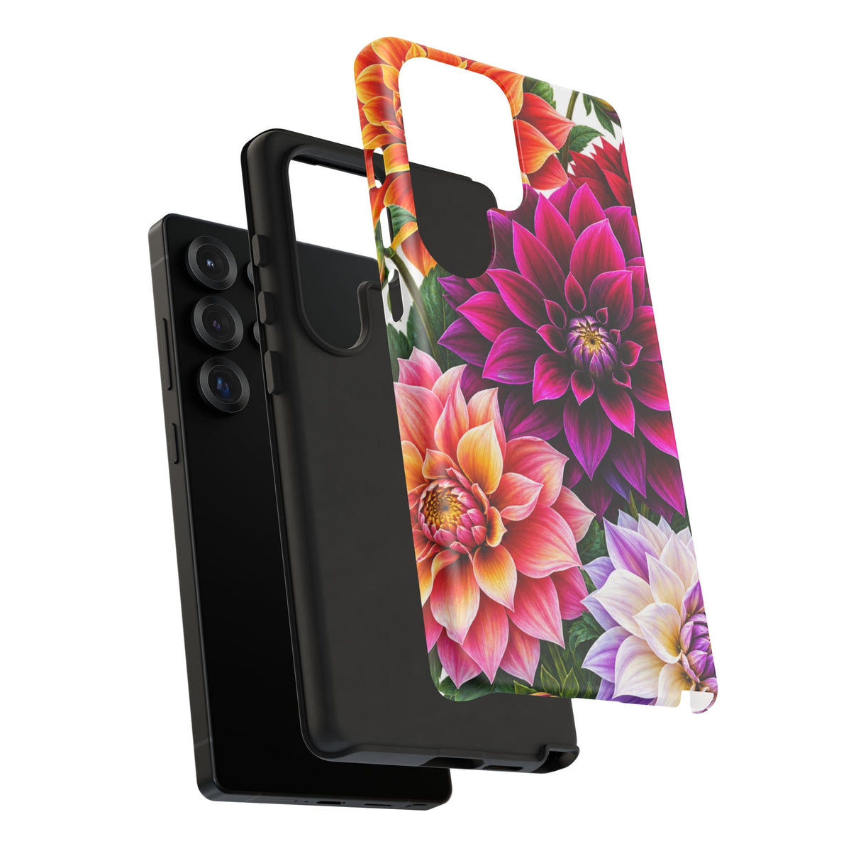 Floral Dahlia Tough Phone Case — Vibrant Protective Floral Phone Cover