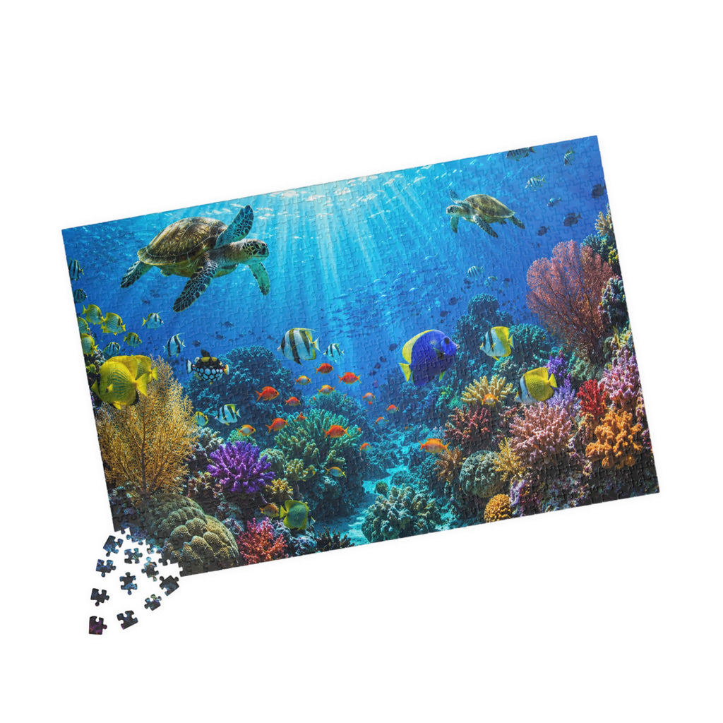 Underwater Reef Jigsaw Puzzle — Sea Turtles & Tropical Fish (110–1014 pcs)