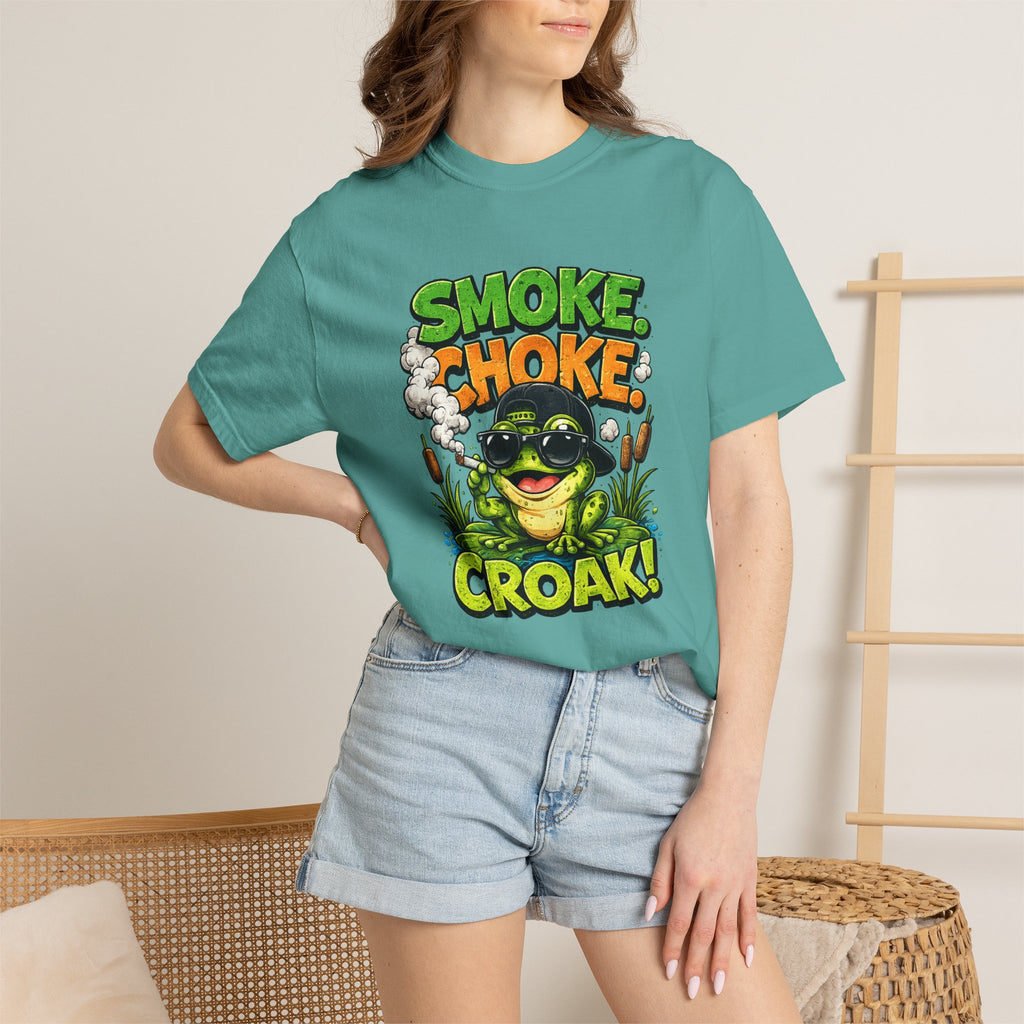 Smoke Choke Croak Frog T-shirt | Graphic Frog Tee