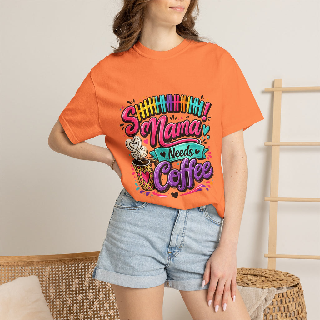 Mama Needs Coffee T-shirt | Colorful Coffee Cup Typography