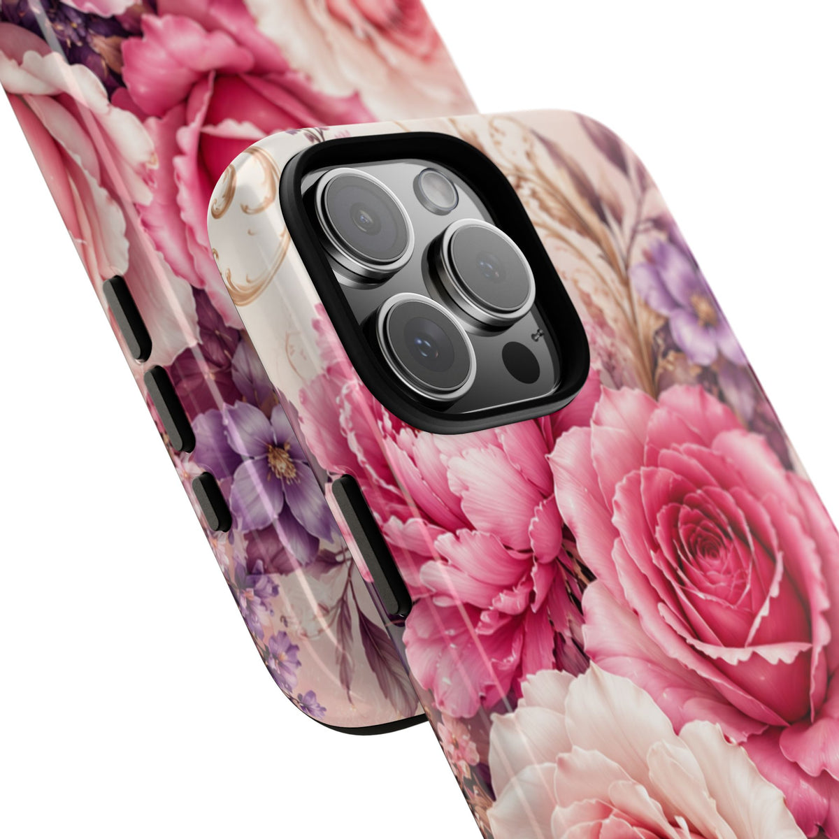 Pink Vintage Roses phone case | floral iPhone cover
