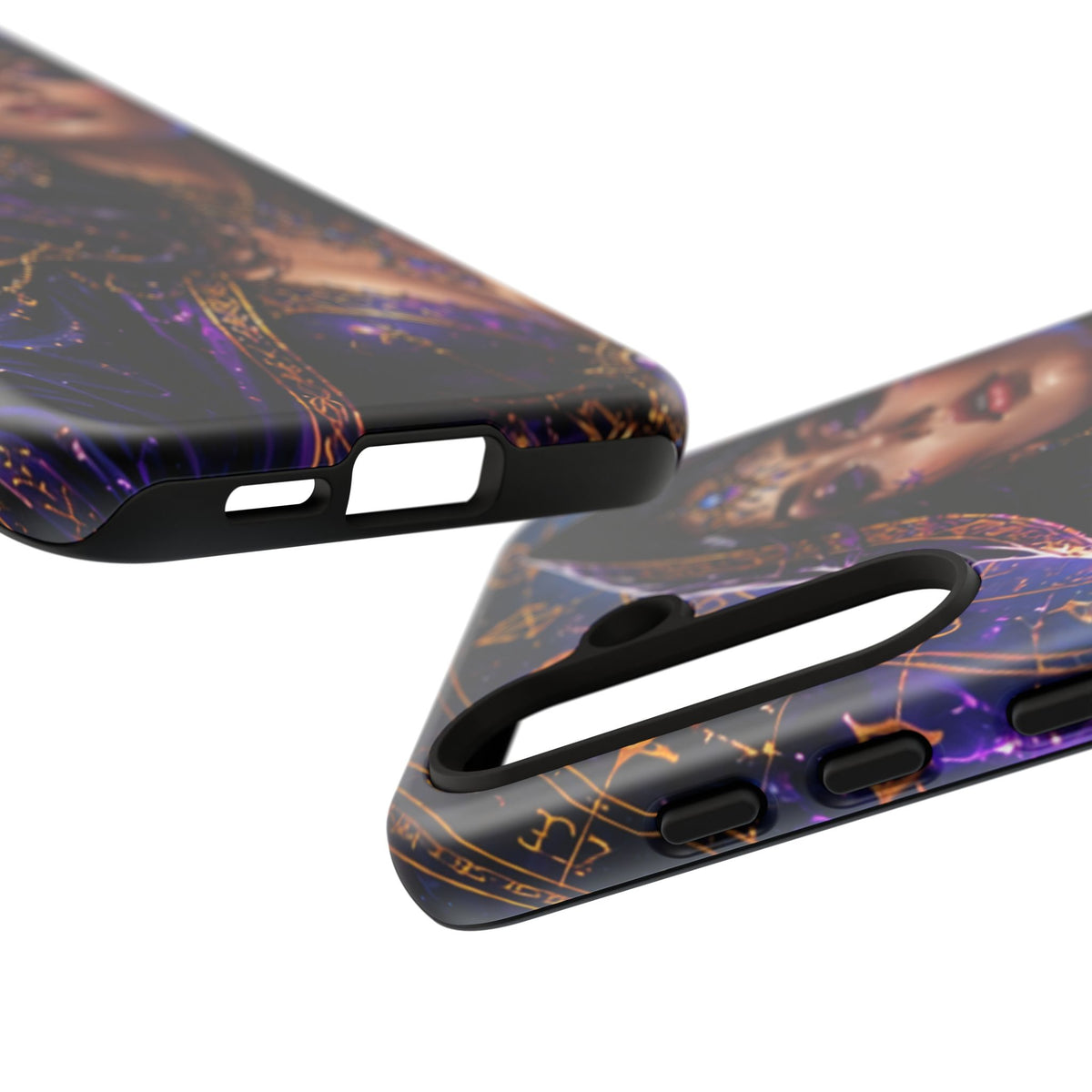 Phone Case — Mystical Sorceress Art Protective Tough Case (Astrology, Purple Hooded Witch)