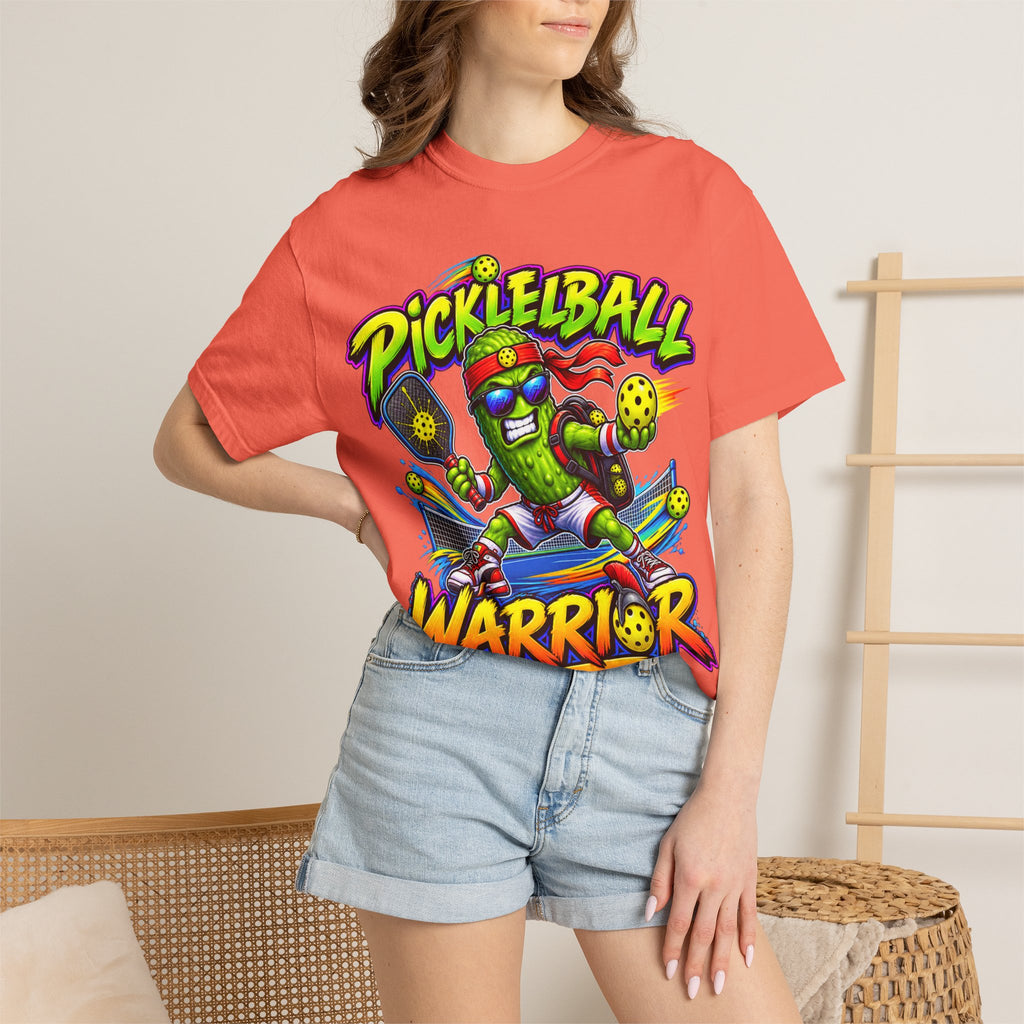 Pickleball Warrior T-Shirt | Cartoon Pickle Player Graphic