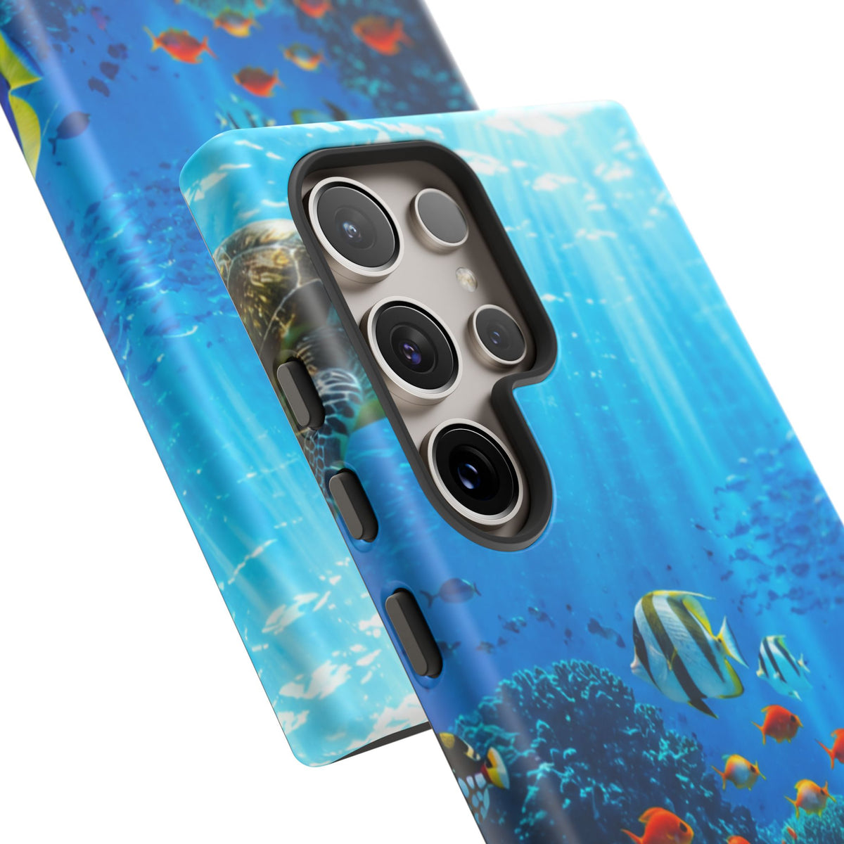 Underwater Ocean Life Tough Phone Case — Coral Reef & Sea Turtle Protective Cover