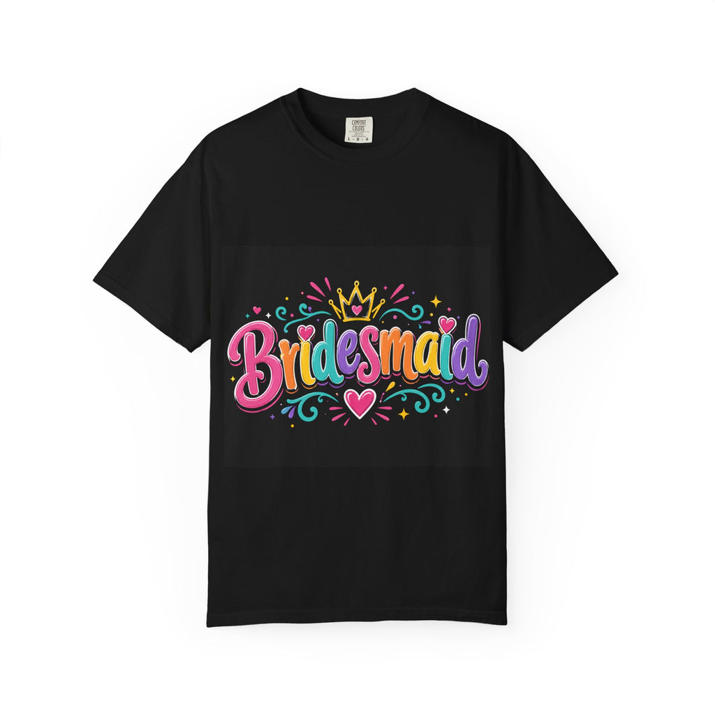 Bridesmaid T-Shirt | Colorful Hand-Lettered Design