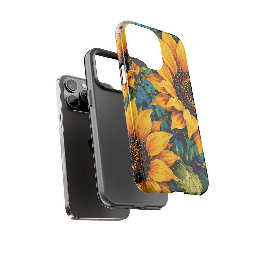 Sunflower Art Phone Case — Vibrant Yellow Floral Tough Case