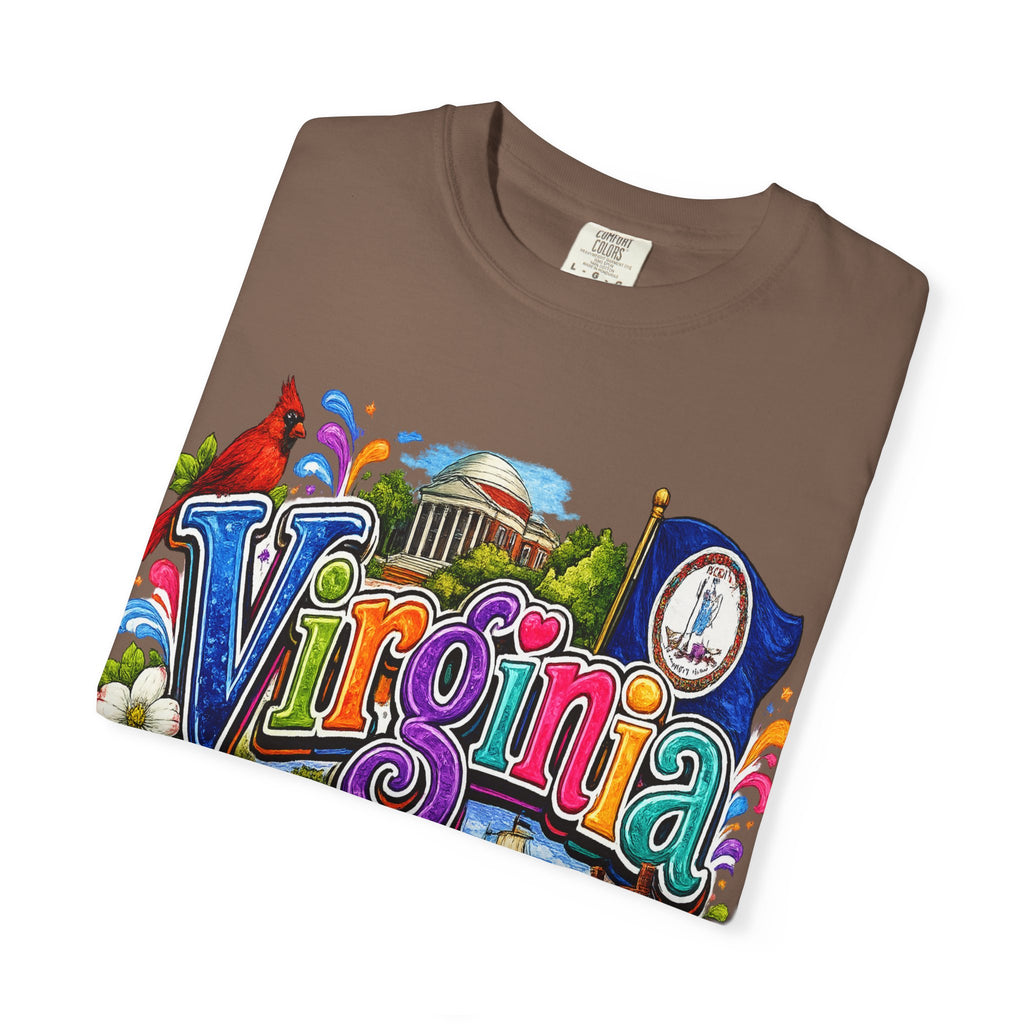 Virginia Vintage Postcard T-Shirt | State Scenic Illustration