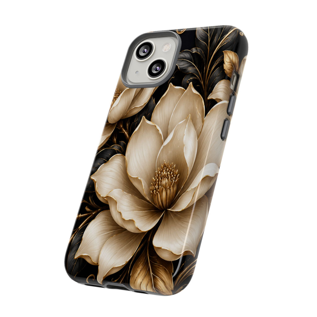 Floral Tough Case — Elegant Gold Magnolia Phone Case