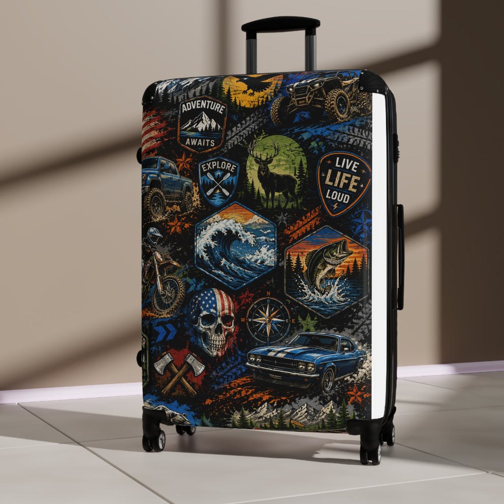 Adventure Patch Carry-On Suitcase — Live Life Loud Travel Luggage