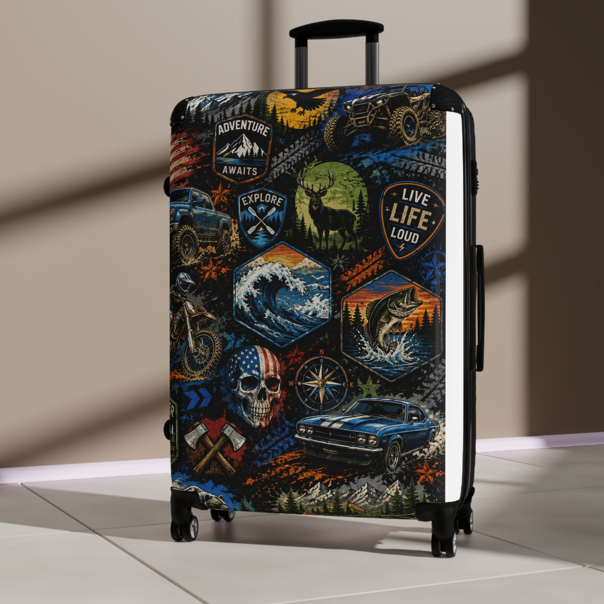 Adventure Patch Carry-On Suitcase — Live Life Loud Travel Luggage