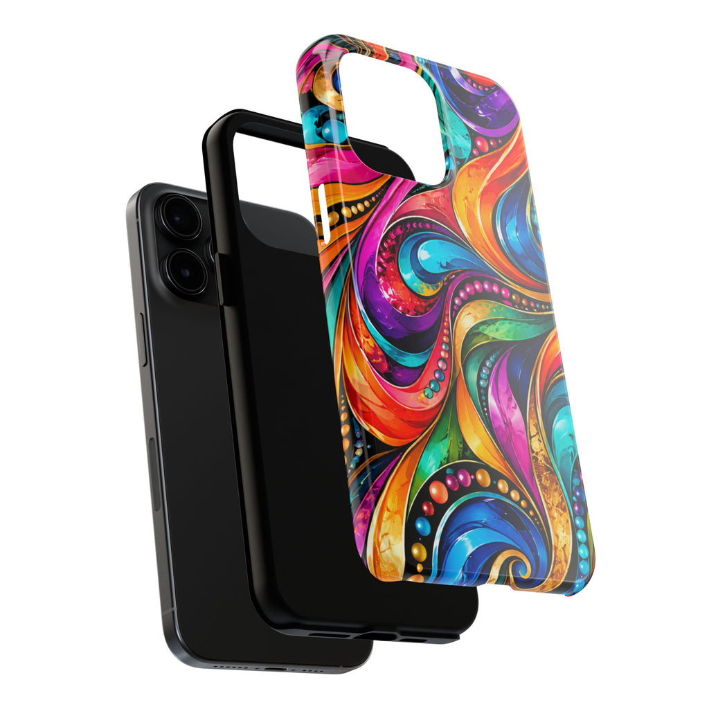 Colorful Swirl Tough Phone Case — Vibrant Abstract Protective Cover