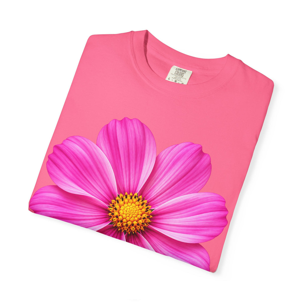Pink Cosmos Flower T-shirt | Inspirational Back Quote