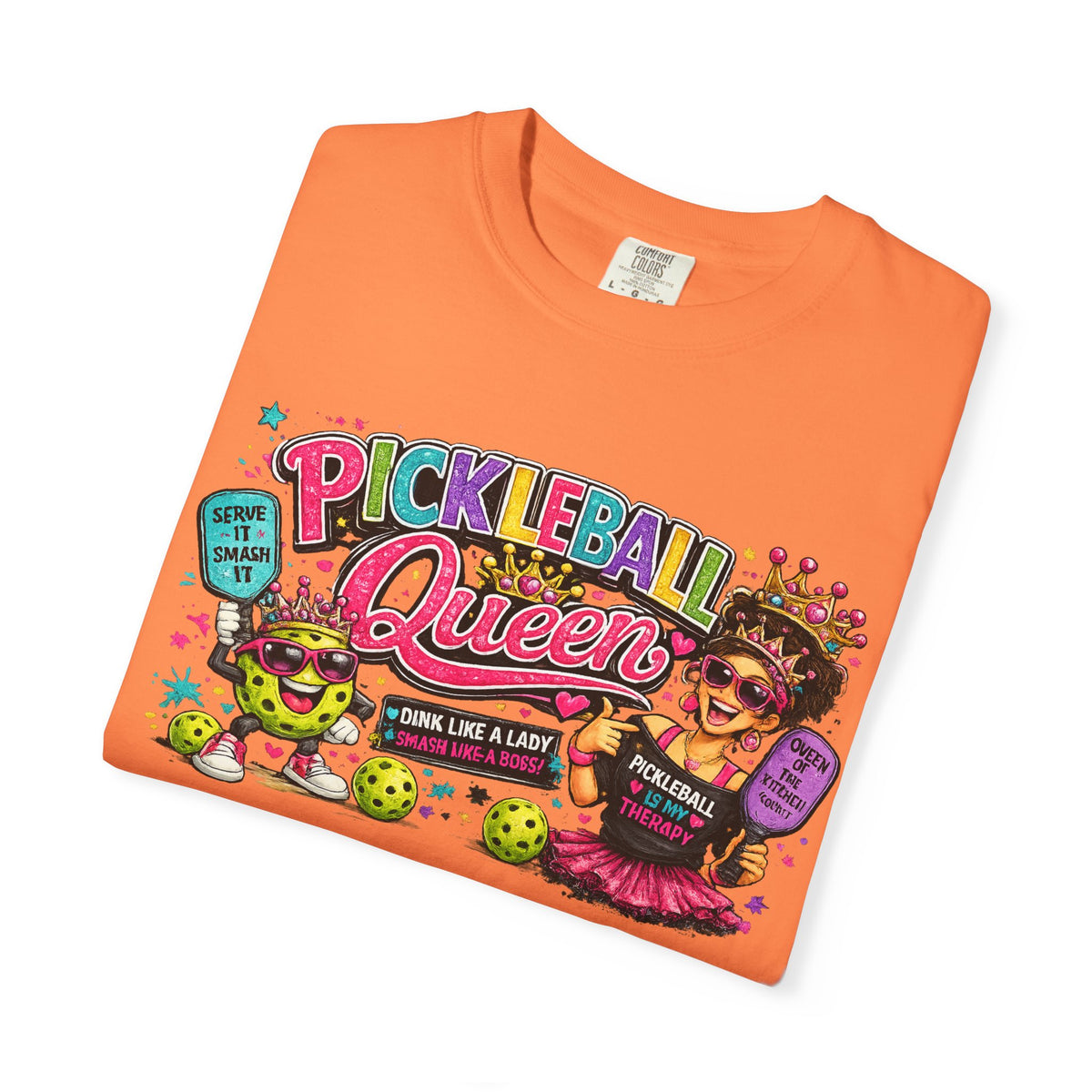Pickleball Queen T-Shirt | Colorful Pickleball Graphic Tee