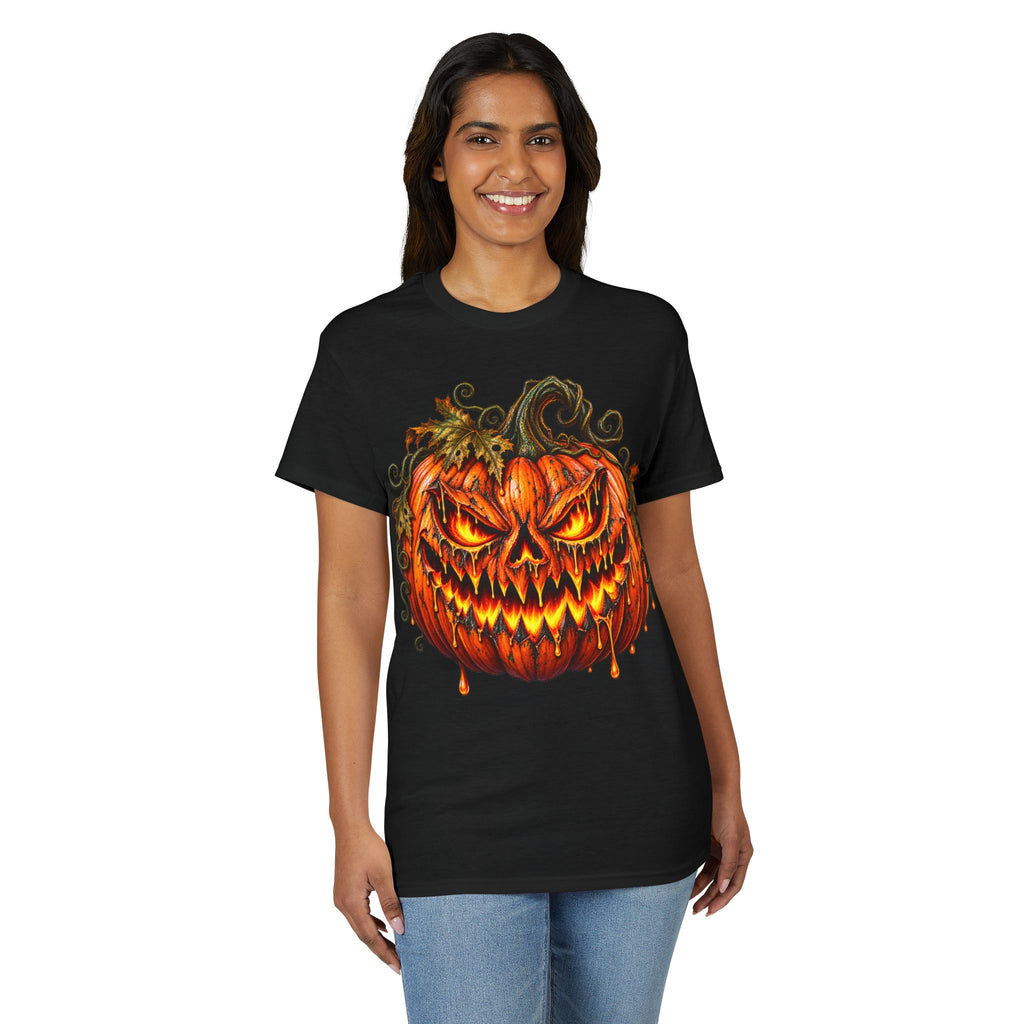 Spooky Jack-O'-Lantern Pumpkin Tee - Halloween Horror T-Shirt