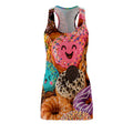 Cute Donut Pattern Racerback Dress | Colorful Donuts All-Over Print