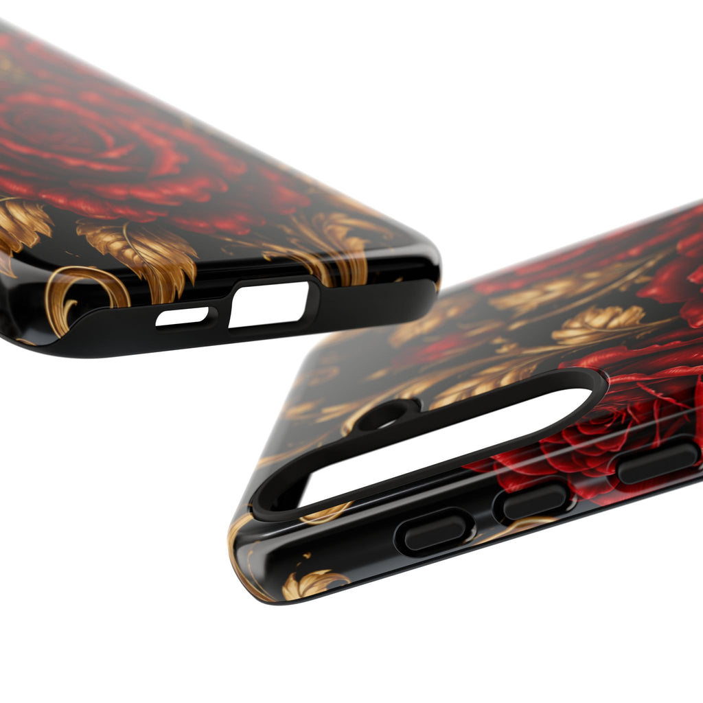 Tough Cases — Vintage Red Rose Floral Phone Case