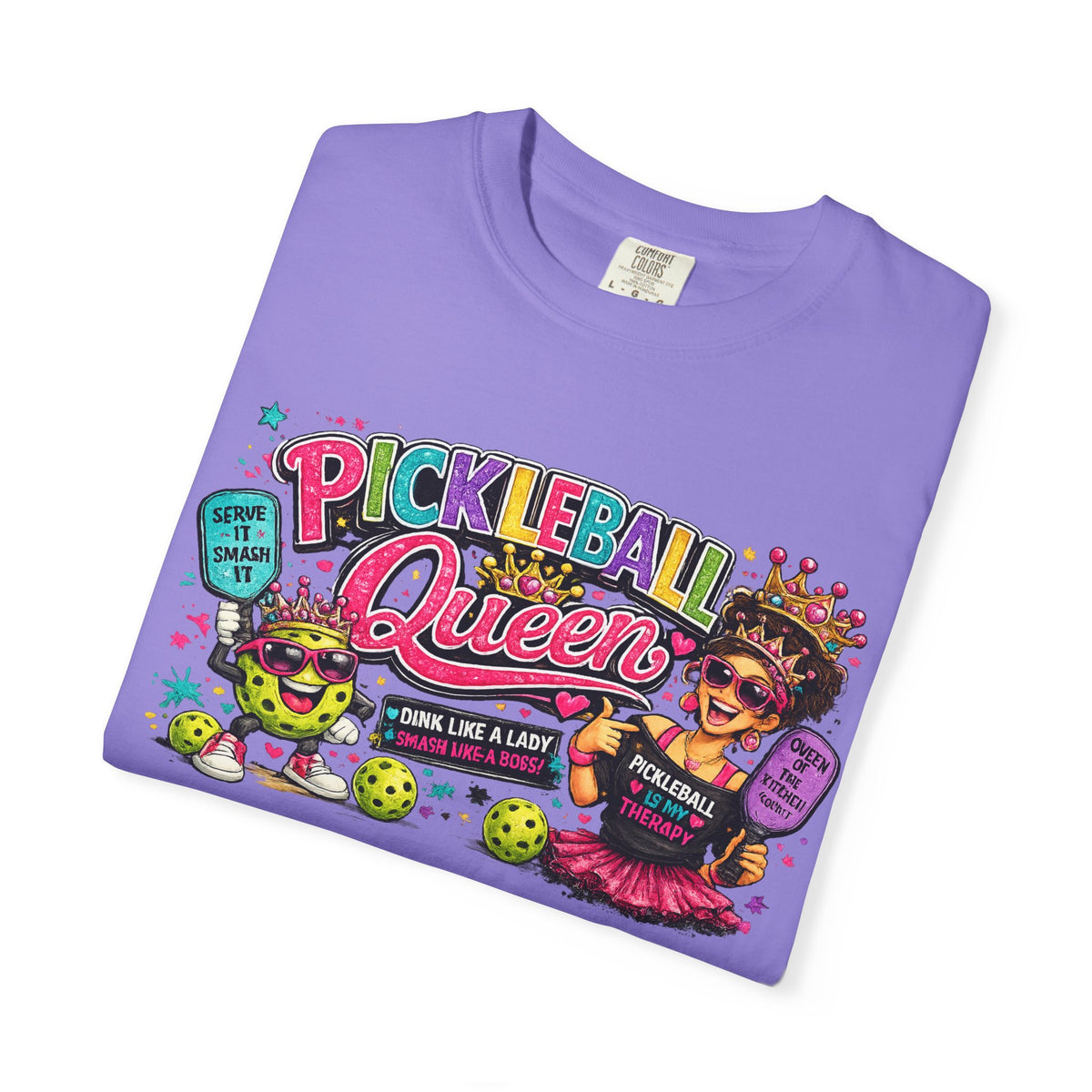Pickleball Queen T-Shirt | Colorful Pickleball Graphic Tee