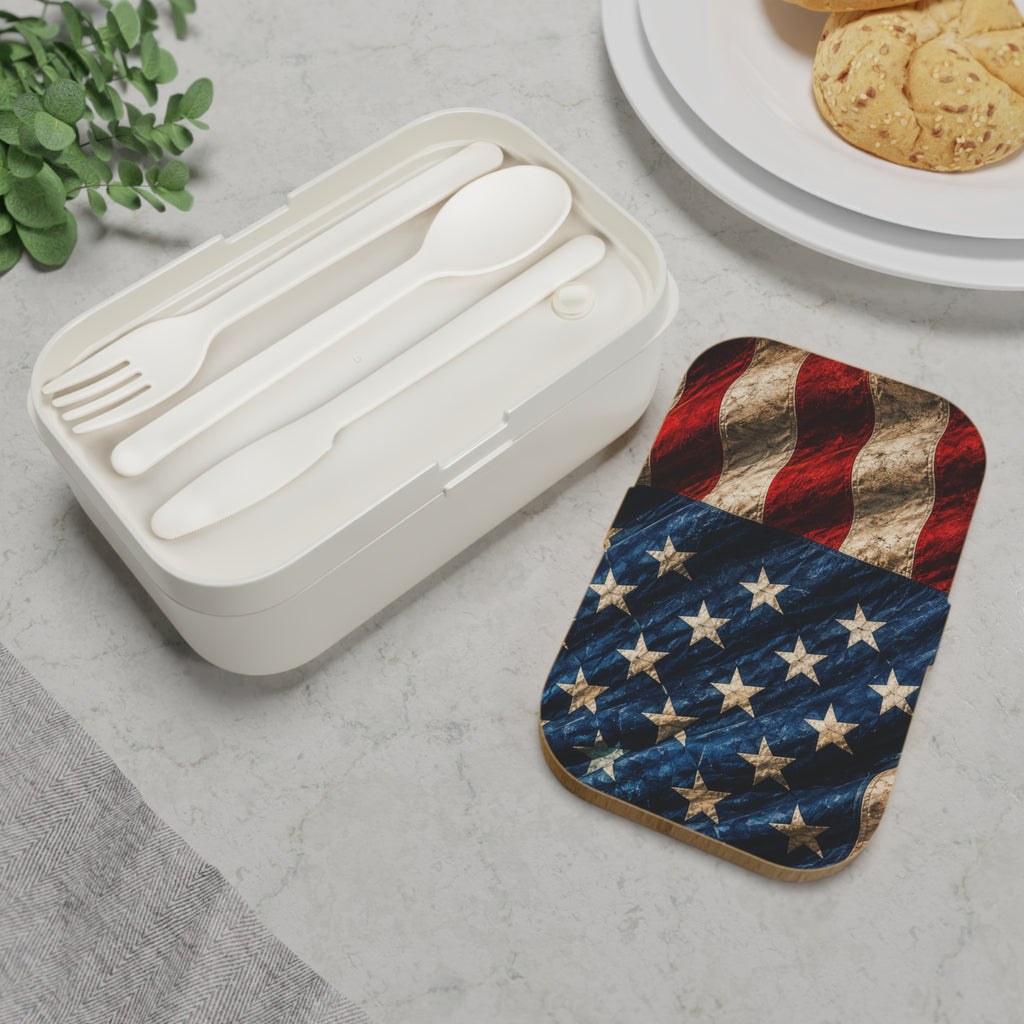 American Flag Bento Box — Patriotic Lunch Box for Kids & Adults