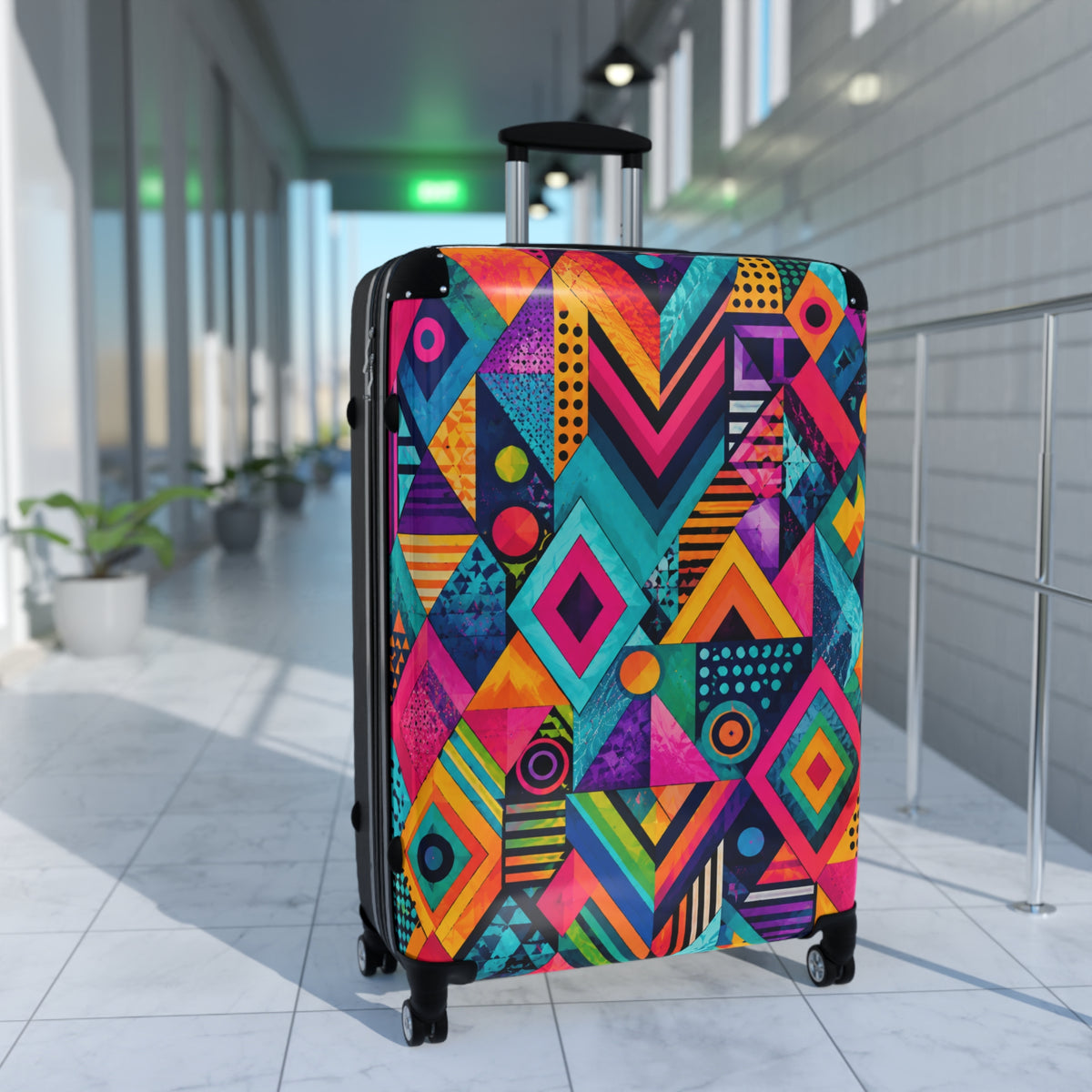 Colorburst Geometric Carry-On Suitcase