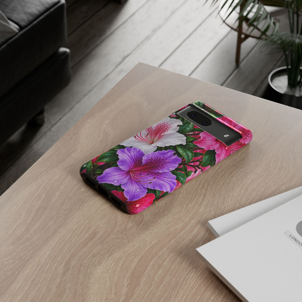 Floral Azalea Phone Case — Vibrant Pink & Purple Blossom Protection