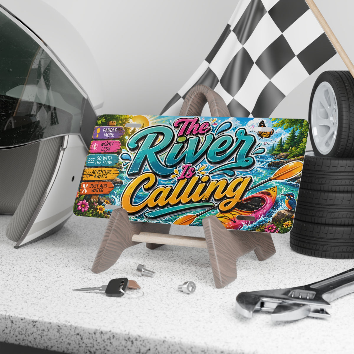 The River Is Calling Vanity Plate | Aluminum License Tag