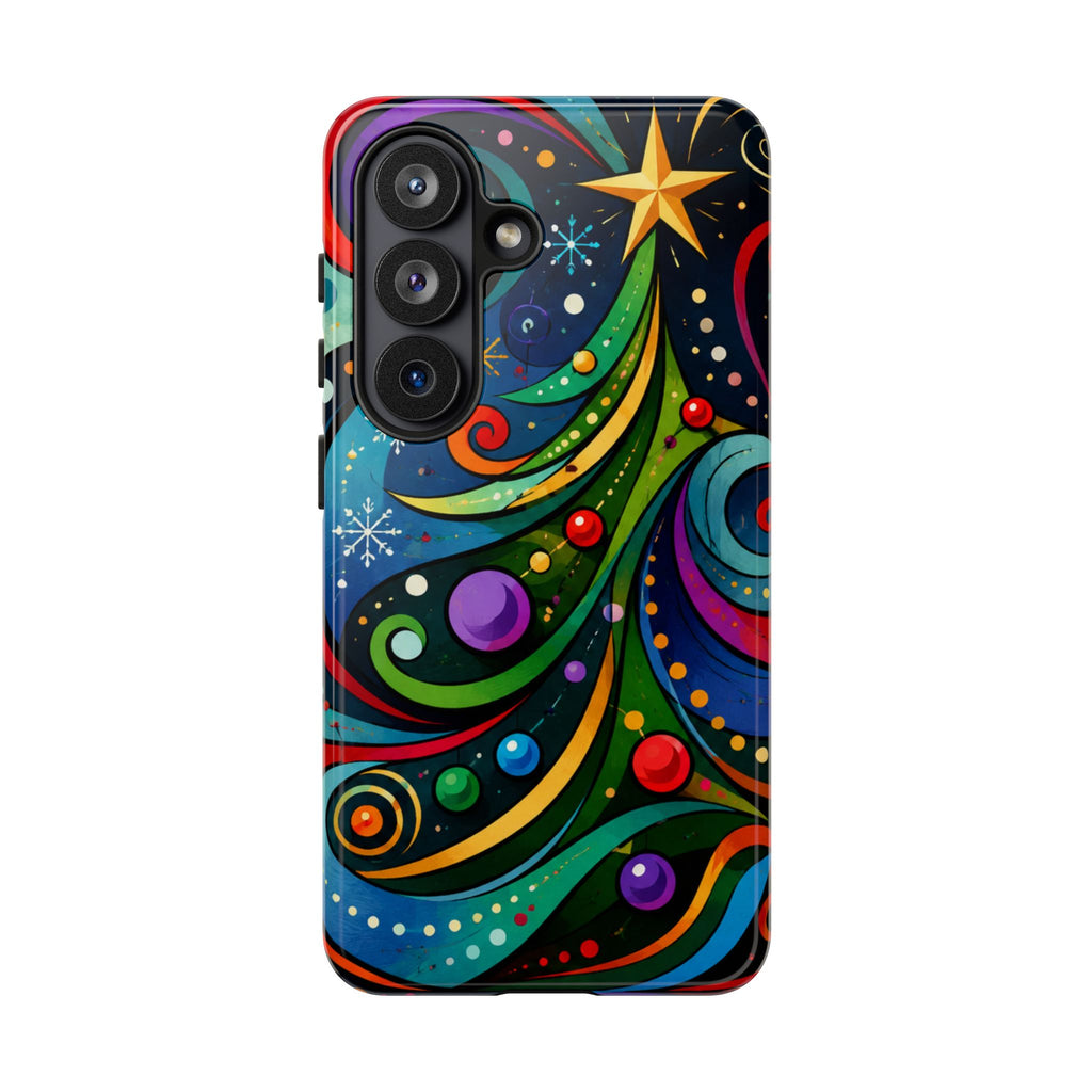 Colorful Swirl Christmas Tree Tough Phone Case