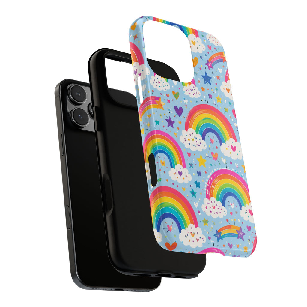 Rainbow Clouds Phone Case — Cute Pastel Rainbow Pattern Tough Case