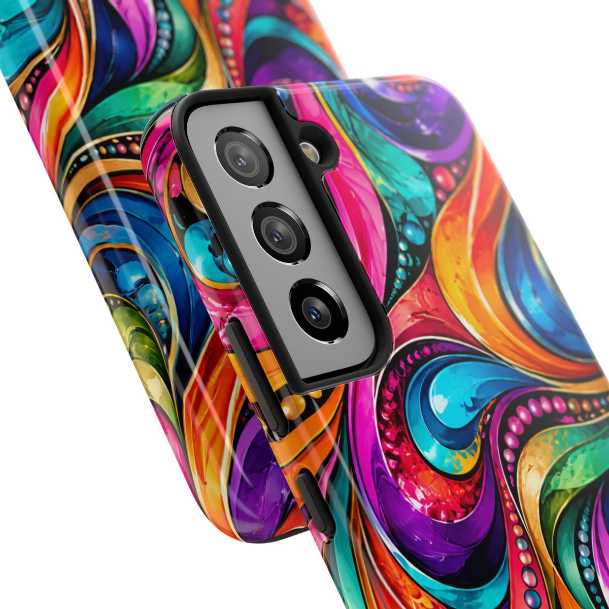 Colorful Swirl Tough Phone Case — Vibrant Abstract Protective Cover