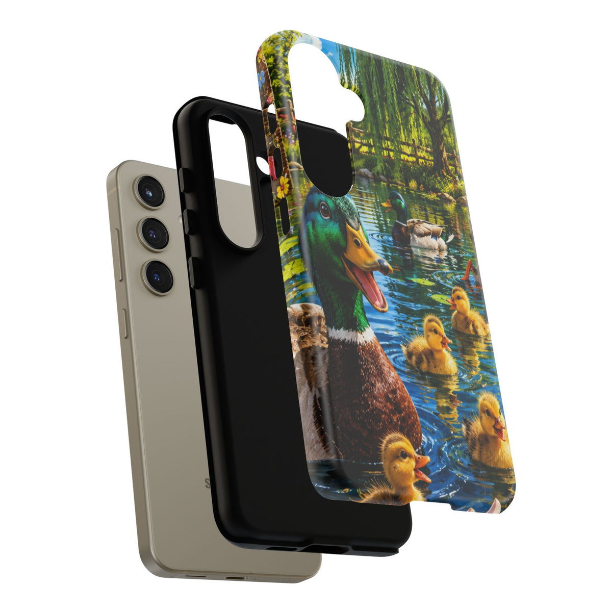 Duck Family Phone Case — Cute Mallard & Ducklings Protective Tough Case