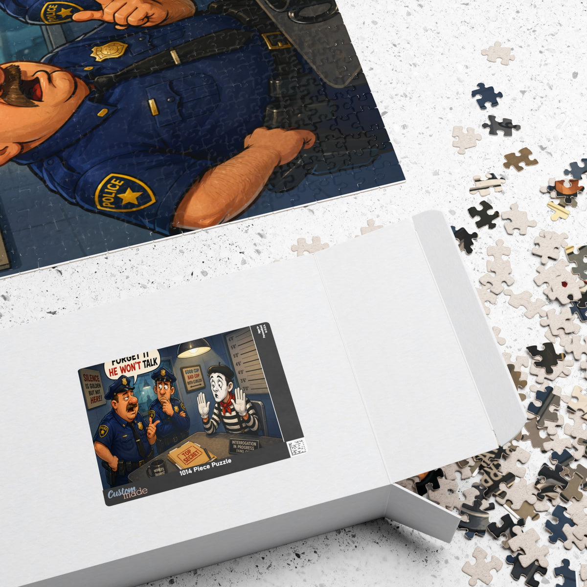 Silent Mime Interrogation Puzzle | Funny Police Cartoon Jigsaw