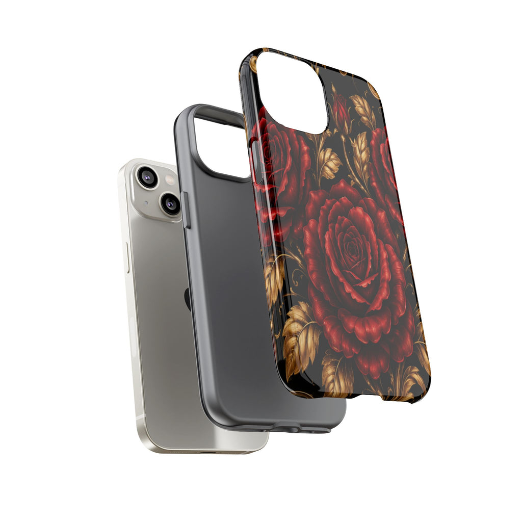 Tough Cases — Vintage Red Rose Floral Phone Case