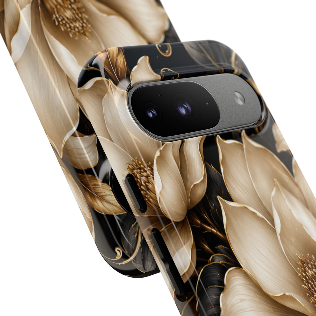 Floral Tough Case — Elegant Gold Magnolia Phone Case