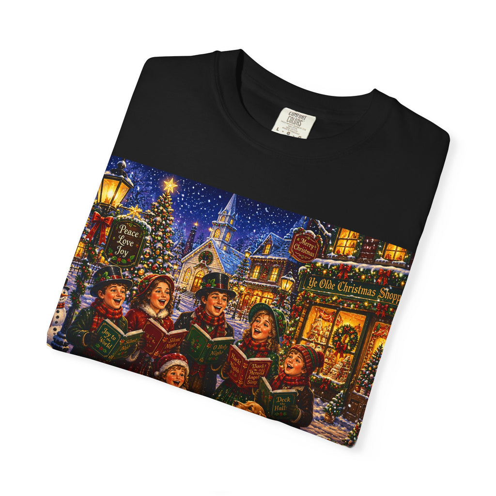 Christmas Carolers T-Shirt — Vintage Holiday Street Scene