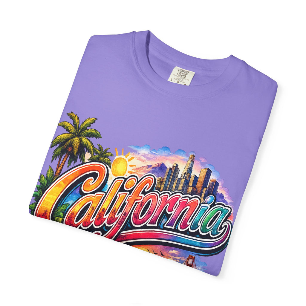 California Sunset Scenic T-shirt | Golden Gate Palm Beach Hibiscus