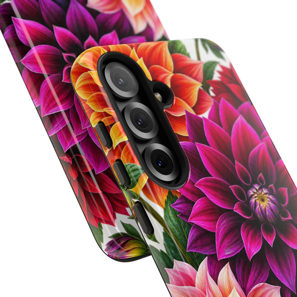 Floral Dahlia Tough Phone Case — Vibrant Protective Floral Phone Cover