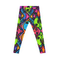 Neon Alien Print Leggings — Psychedelic Galaxy Pattern Women's Leggings