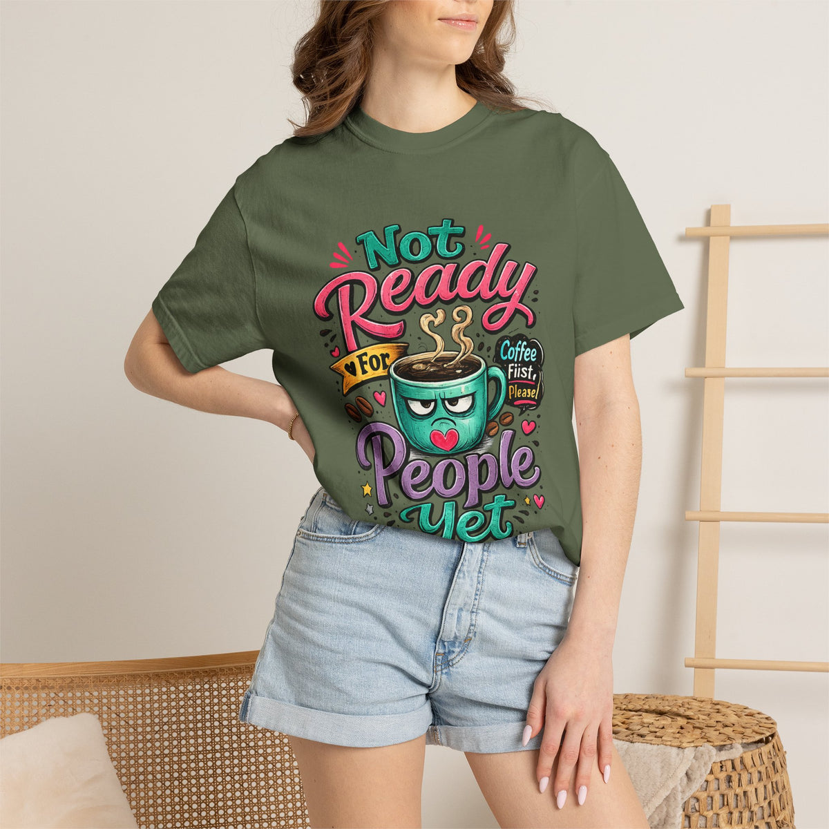 Not Ready for People Yet T-shirt | Coffee Mug Illustration Tee