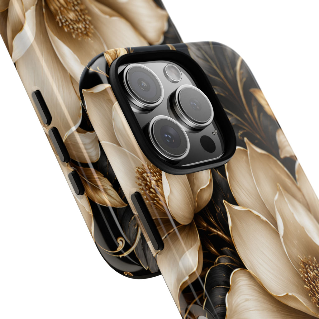 Floral Tough Case — Elegant Gold Magnolia Phone Case