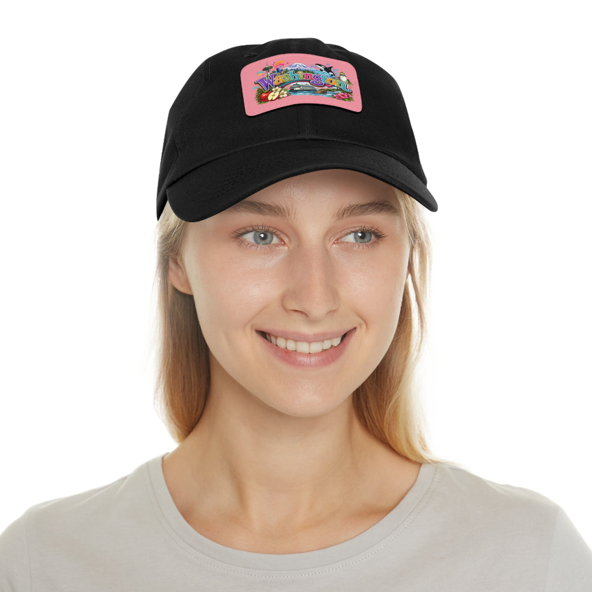Washington State patch hat | leather rectangle dad hat