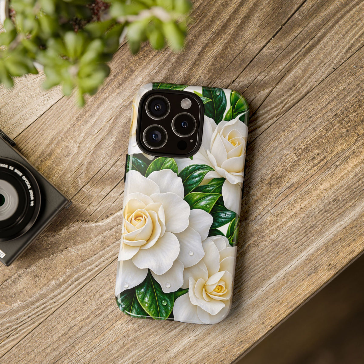 Floral Camellia Tough Case — White Gardenia Phone Cover