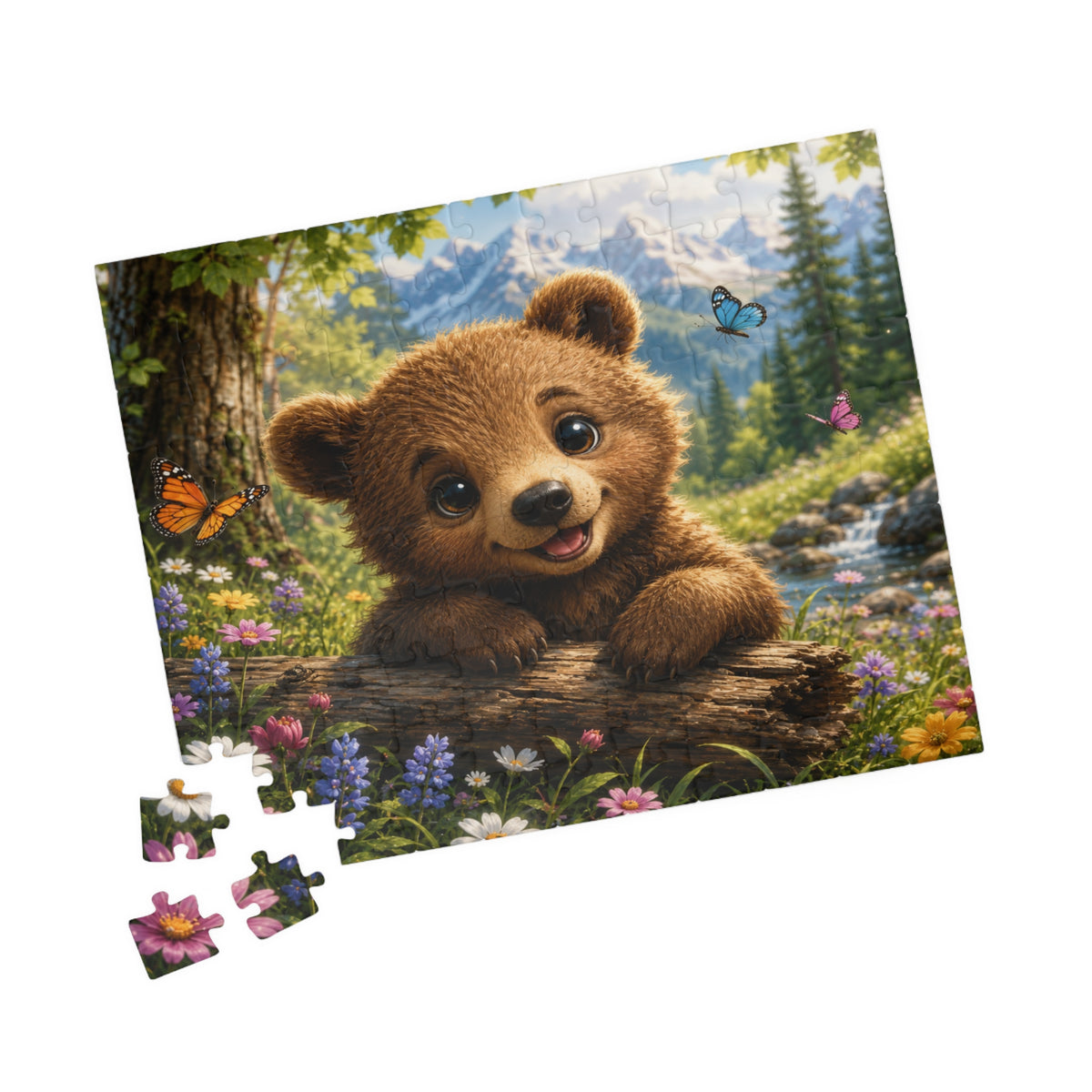 Cute Bear Puzzle – Scenic Forest Baby Bear Jigsaw (110–1014 Pieces)