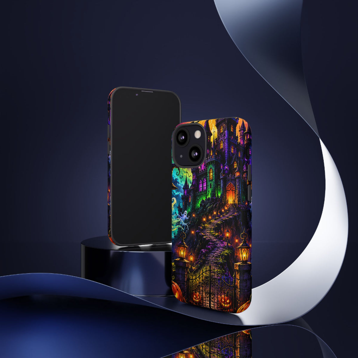 Halloween Haunted Castle Phone Case — Spooky Pumpkin & Ghost Tough Case