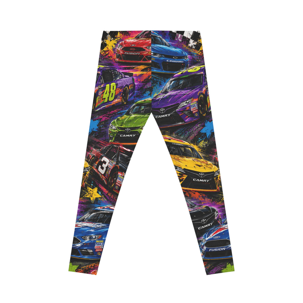 Racing Cars All-Over Print Women's Leggings — Colorful Motorsport Streetwear