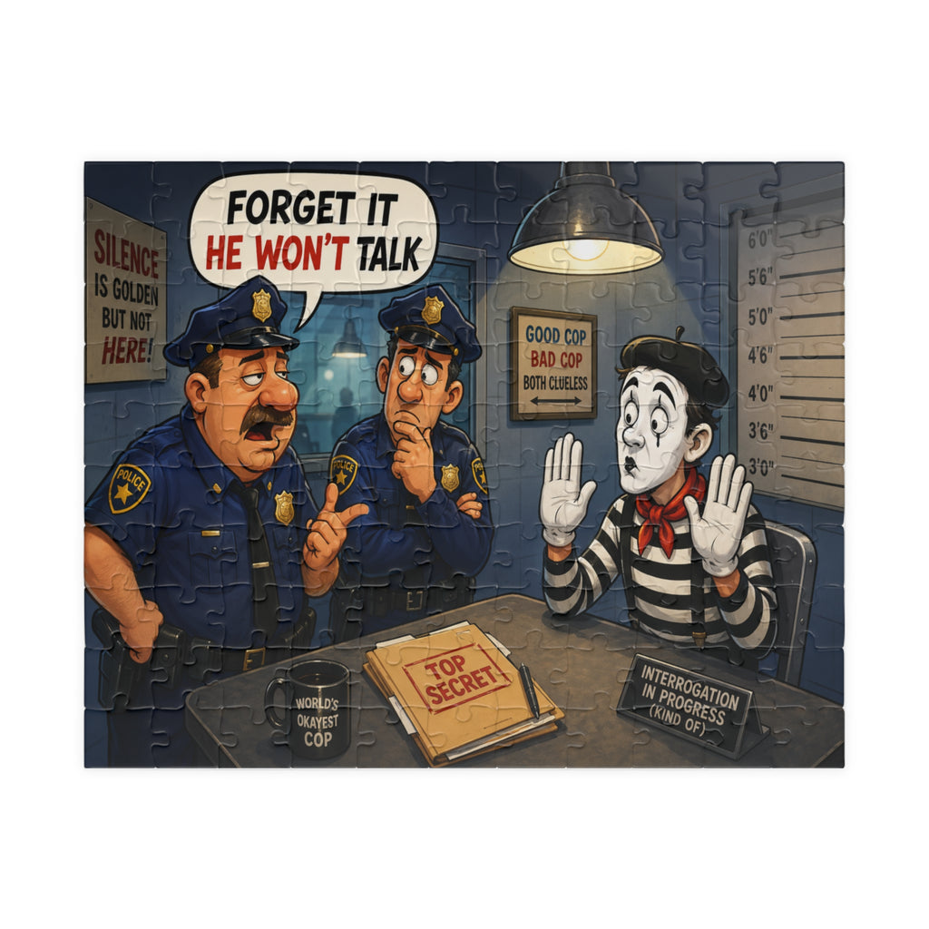 Silent Mime Interrogation Puzzle | Funny Police Cartoon Jigsaw