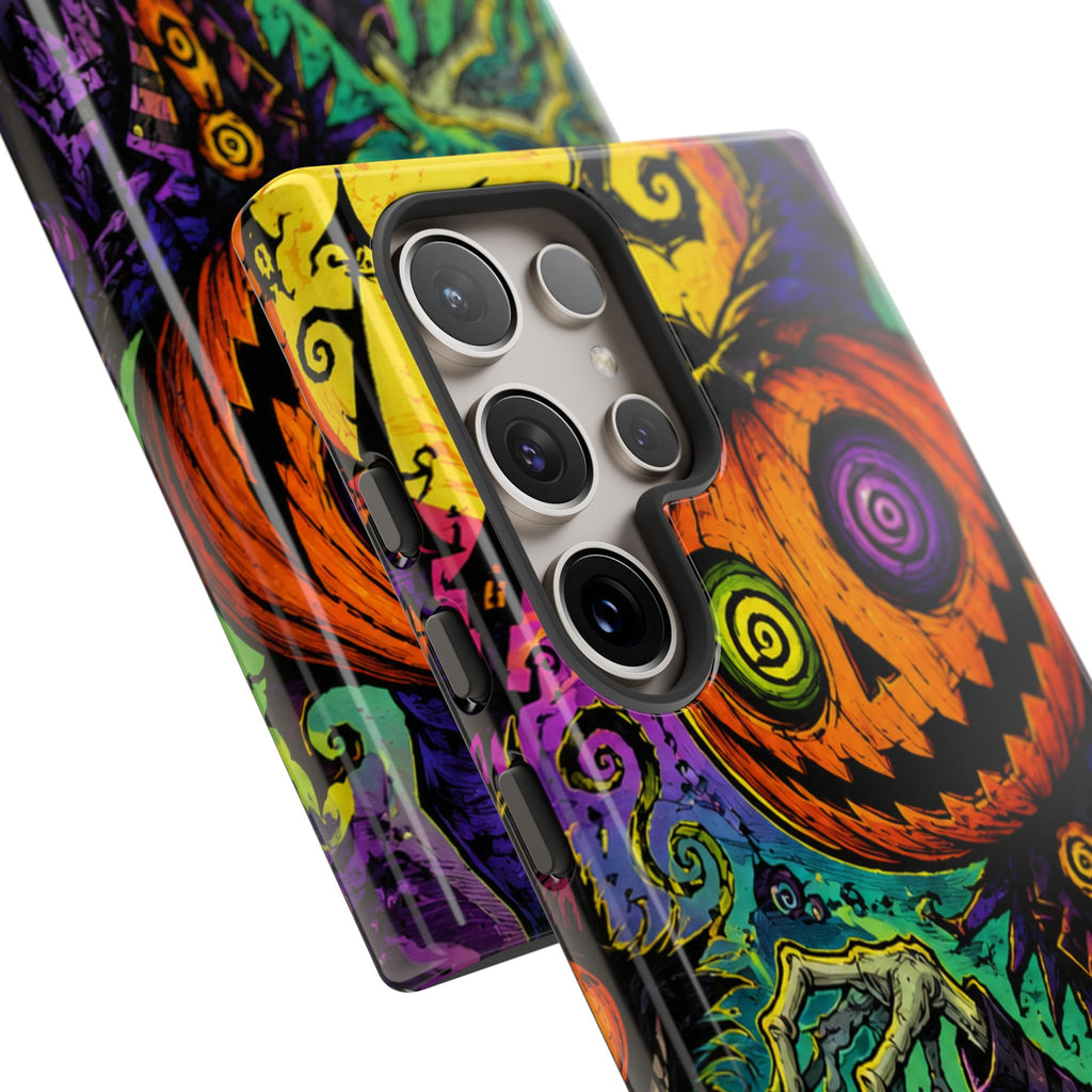 Halloween Pumpkin Skull Phone Case — Psychedelic Jack-o'-Lantern Tough Case