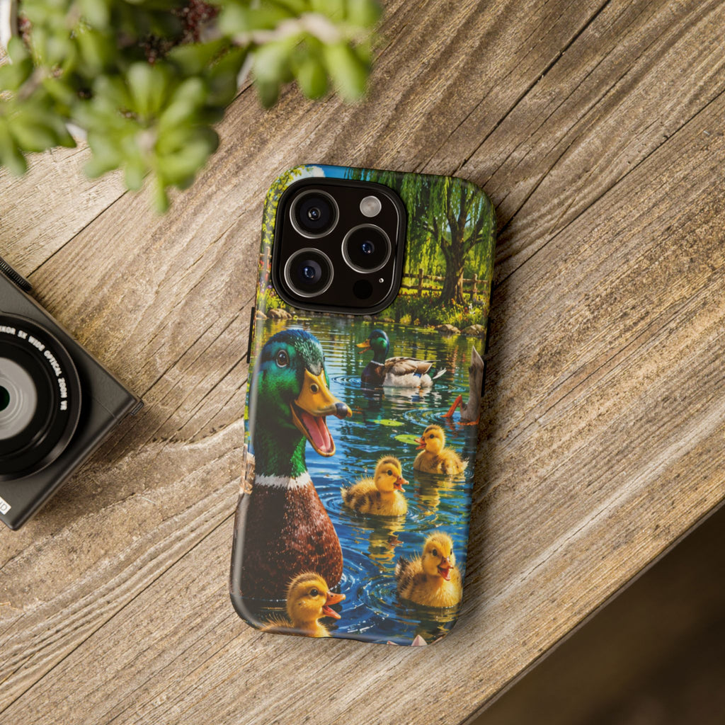 Duck Family Phone Case — Cute Mallard & Ducklings Protective Tough Case