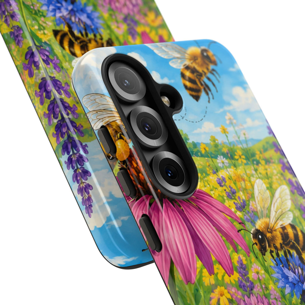 Bee Meadow Phone Case — Floral Honeybee Protective Cover