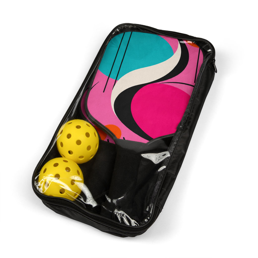 Pickleball Paddles Set – Retro Pink & Teal Pickleball Kit (2 Paddles + 2 Balls)