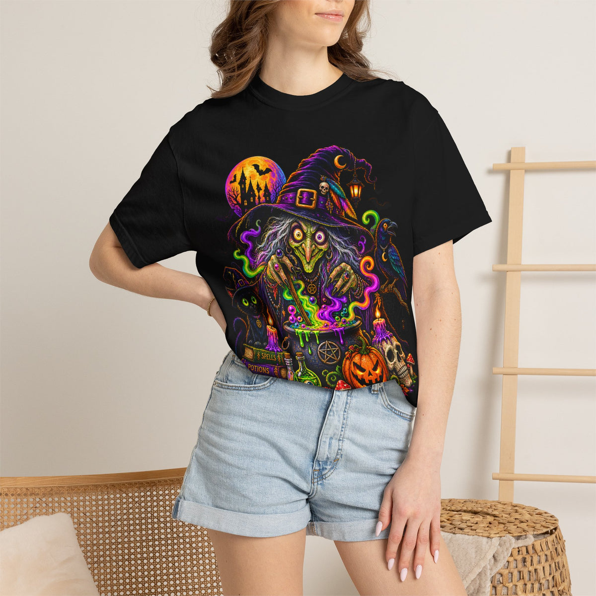 Halloween Witch Potion T-Shirt — Neon Spooky Haunted Graphic Tee